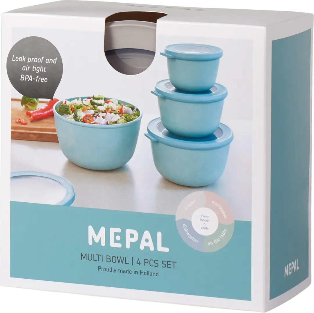 Mepal Cirqula Vershouddoosset 4-delig - 500/1000/2000/3000ml - Nordic White