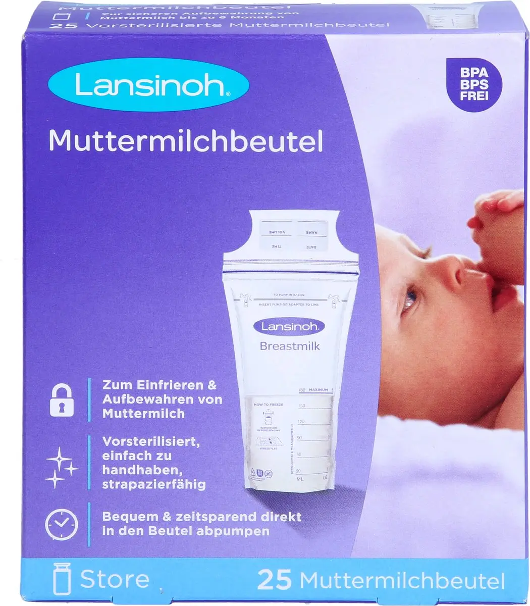 Lansinoh Bewaarzakjes Borstvoeding 25 Stuks - 200ml - Transparant
