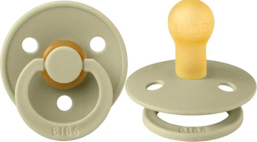 BIBS Fopspeen Latex Round 6-18mnd - Khaki