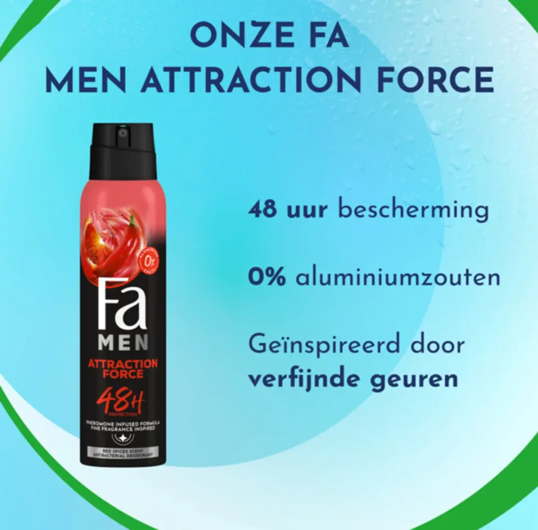 Fa Men Deodorant Spray Attraction Force - 3x150ml