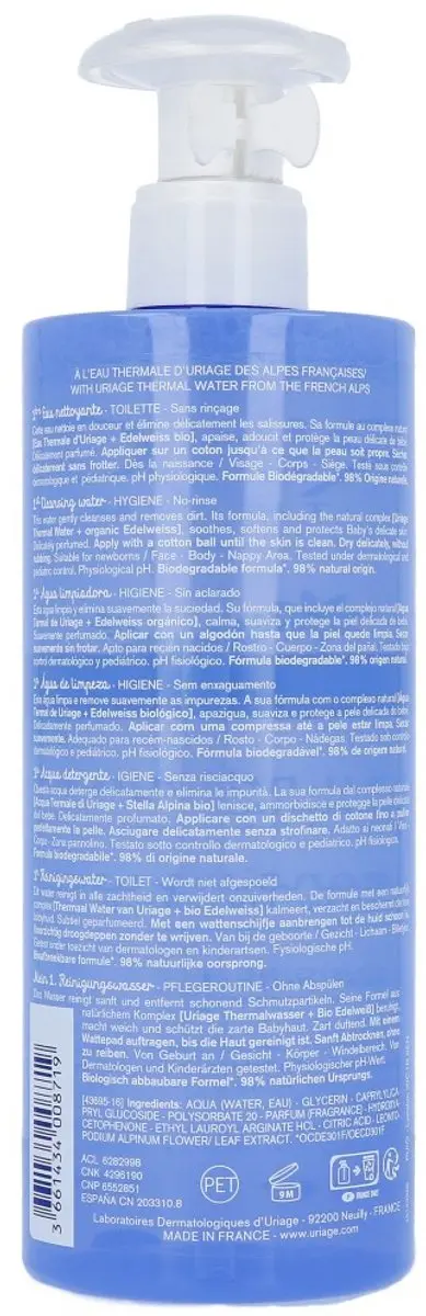 Uriage Bebé Reinigingswater 500ml - afbeelding 6 van 6
