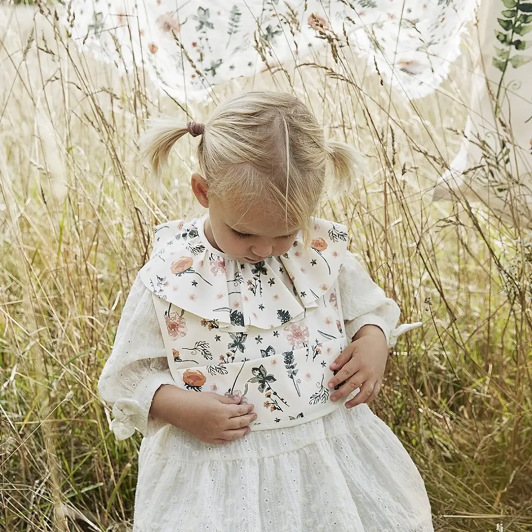 Elodie Meadow Blossem Slabbetjes - 1 Stuk - Wit/Rozes/Groen