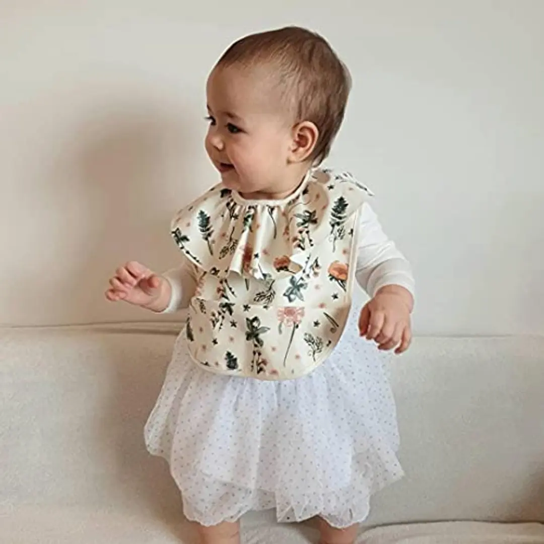 Elodie Meadow Blossem Slabbetjes - 1 Stuk - Wit/Rozes/Groen