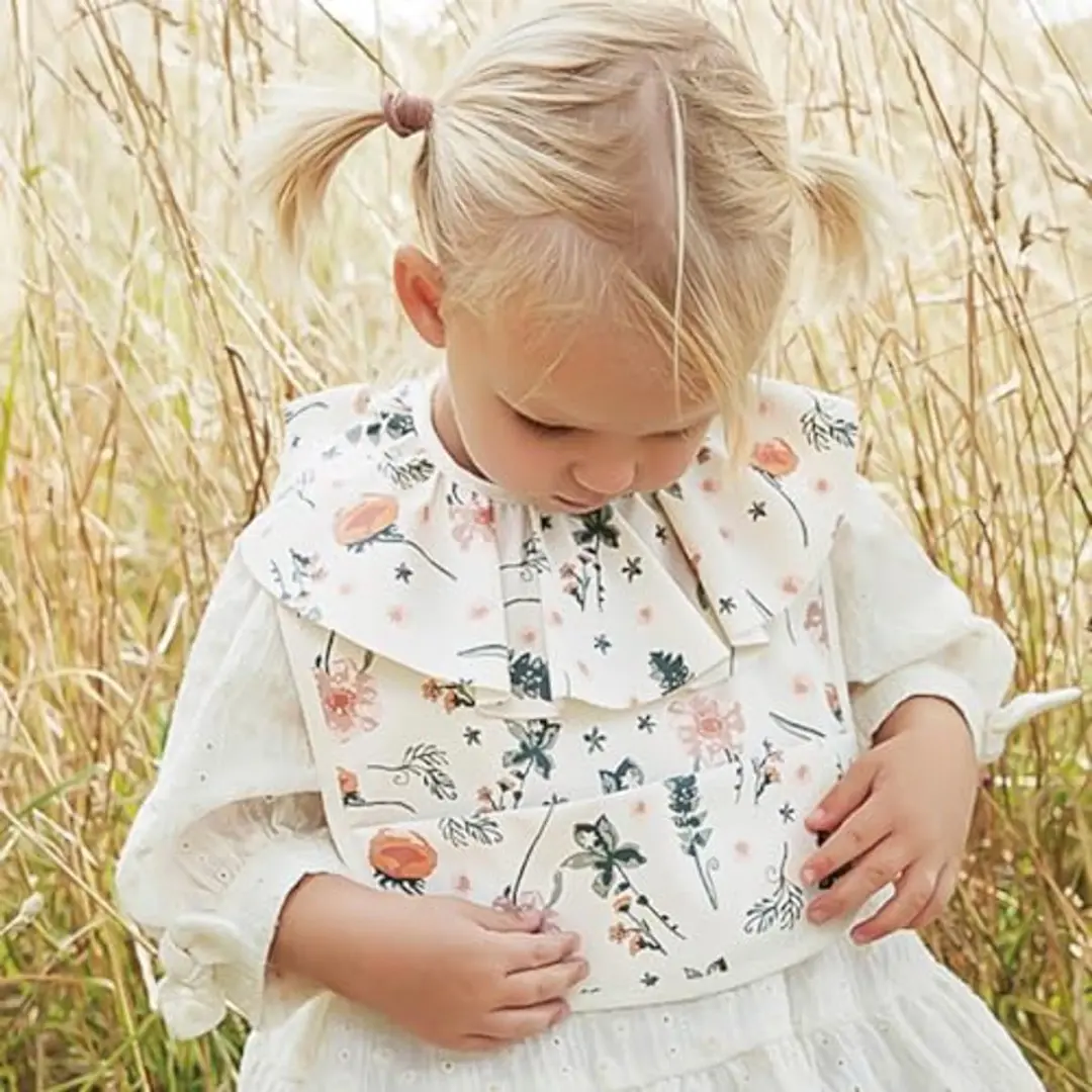 Elodie Meadow Blossem Slabbetjes - 1 Stuk - Wit/Rozes/Groen