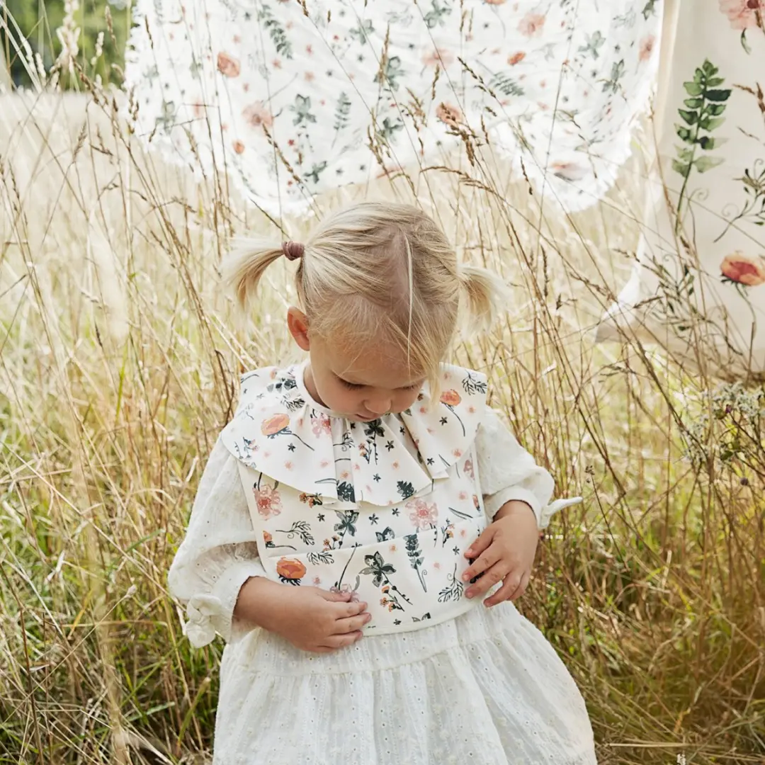 Elodie Meadow Blossem Slabbetjes - 1 Stuk - Wit/Rozes/Groen