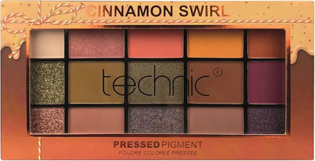 Technic Pressed Pigment Oogschaduw Palette Cinnamon Swirl - 15 Stuks