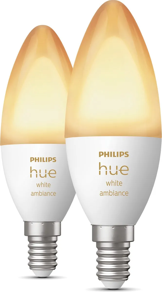 Philips Hue Kaarslamp E14 - 2-pack - Mat Glas - 5.2W