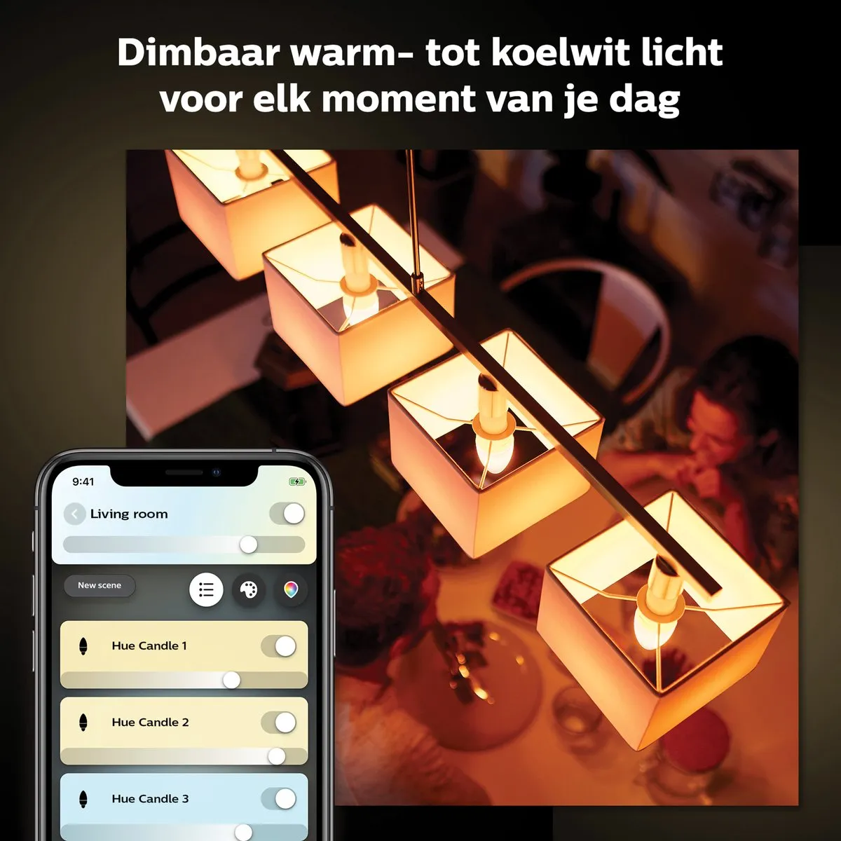 Philips Hue Kaarslamp E14 - 2-pack - Mat Glas - 5.2W