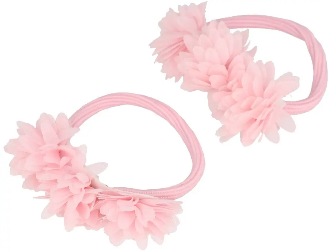 Haarsoires Bloemen Elastiekjes Roze