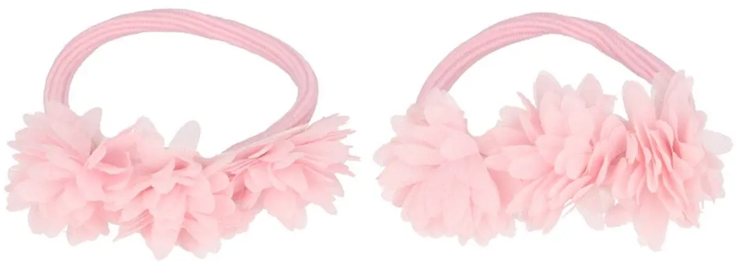 Haarsoires Bloemen Elastiekjes Roze - Set van 2