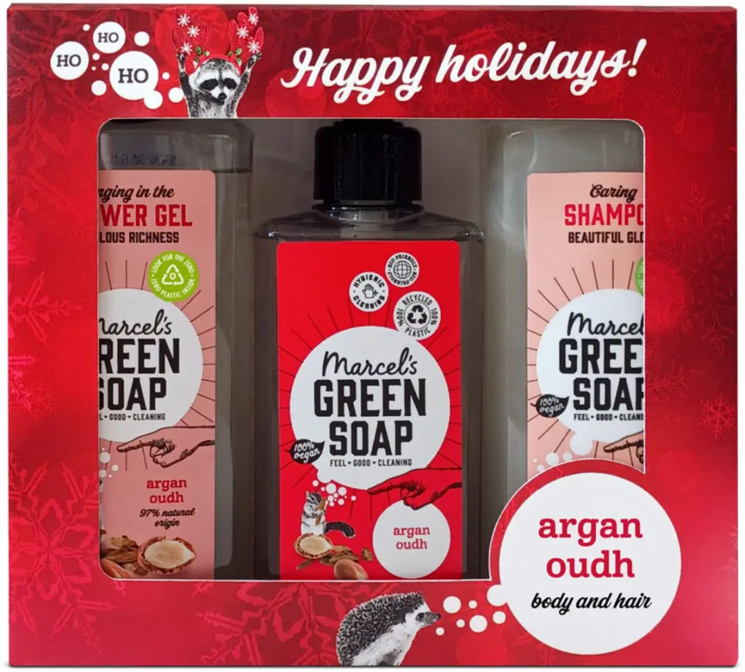 Marcel's Green Soap Kerst Geschenkset Argan & Oudh - 3 Stuks