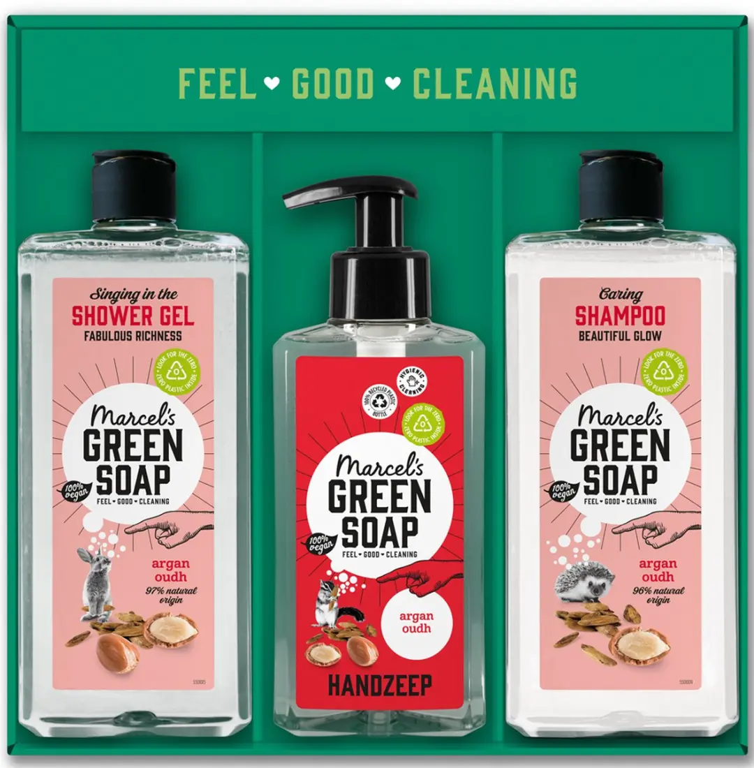 Marcel's Green Soap Kerst Geschenkset Argan & Oudh - 3 Stuks