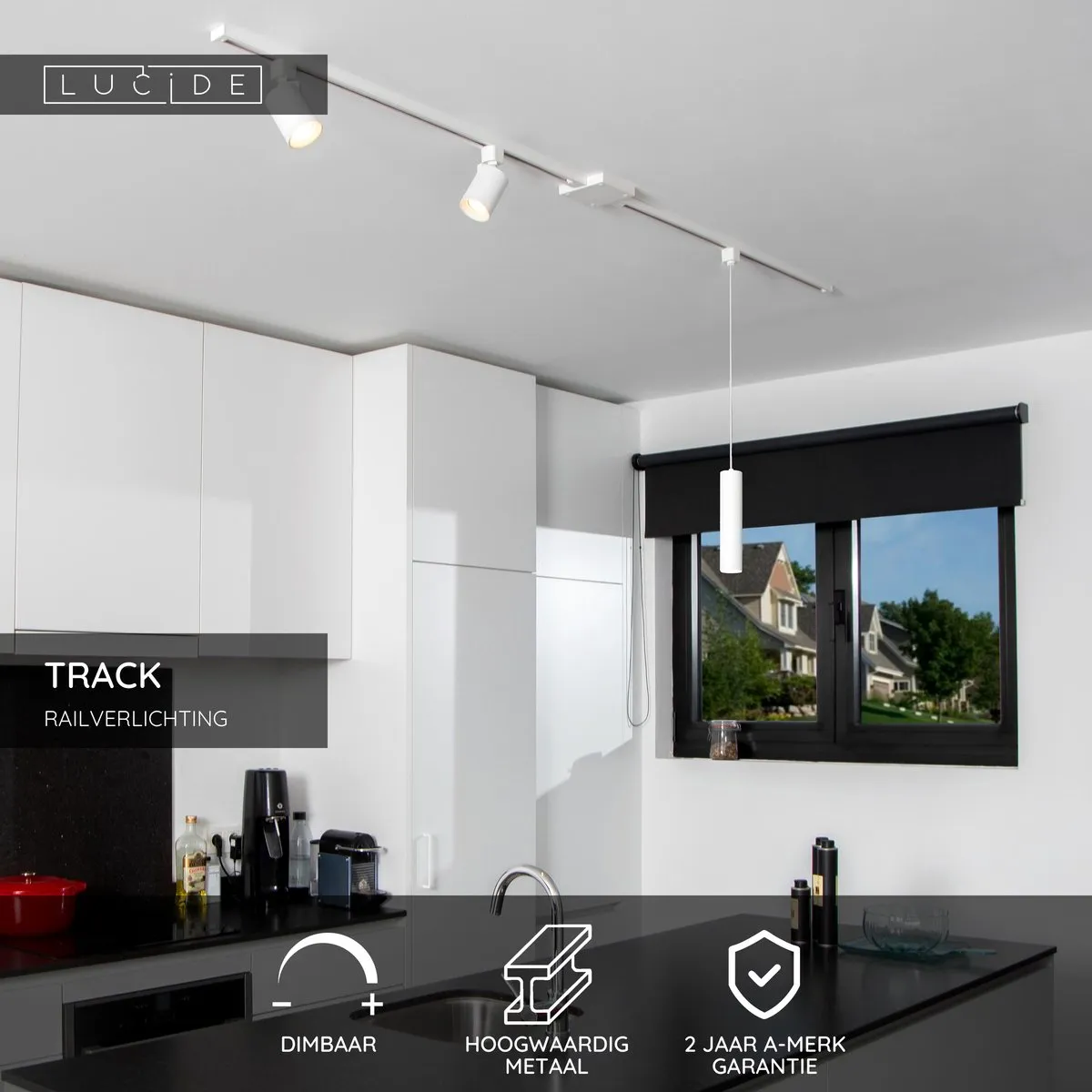 Lucide TRACK Starterset 1-fase Railsysteem 2m - Wit