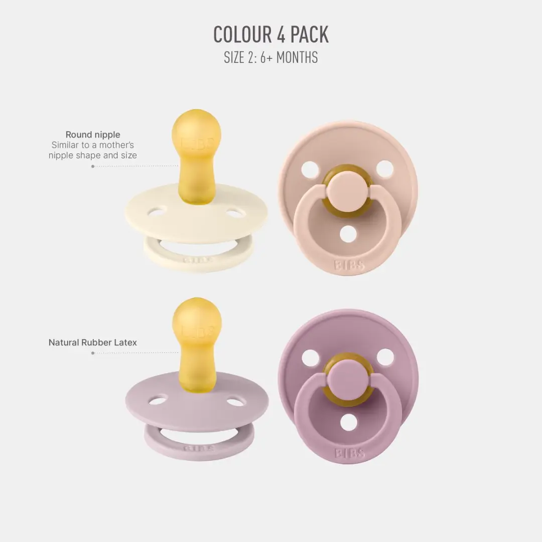 BIBS Colour Speen 4 Stuks - Baby Girl Colours - 6-18 Maanden
