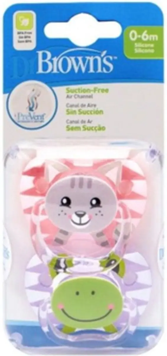 Dr. Brown's Classic Fopspeen Fase 1 - Roze - 2 Stuks