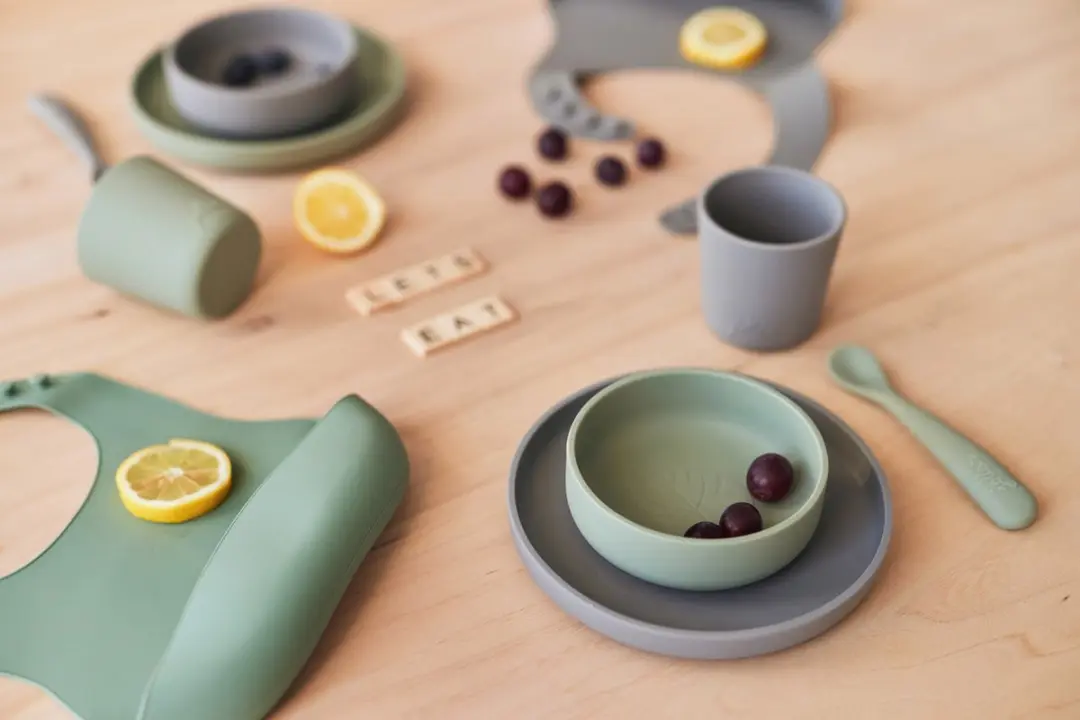 Jollein Kinderserviesset Siliconen Storm Grey - 4-delig