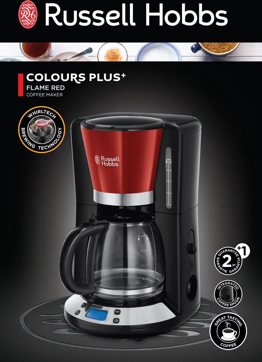 Russell Hobbs 24031-56 Colours Plus+ Koffiezetapparaat - 15 Kopjes 1,25L - Rood