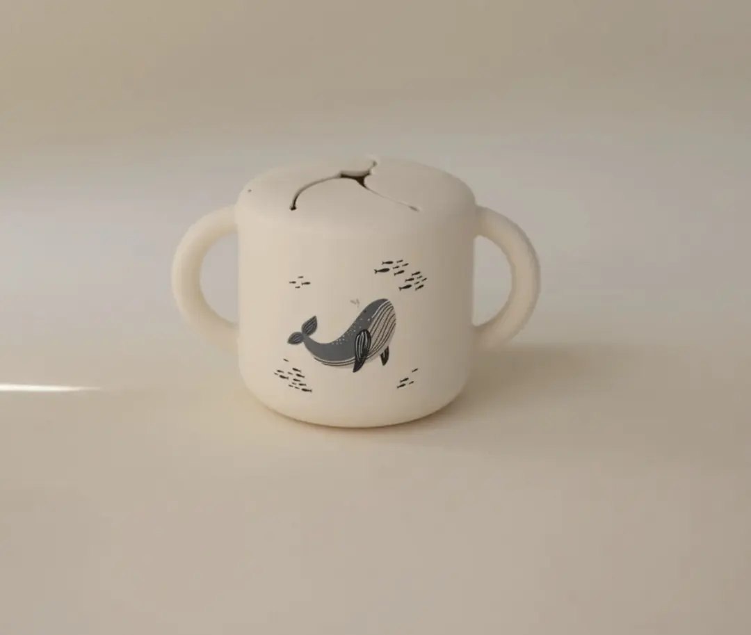 Mushie Snack Cup Whales - Créme