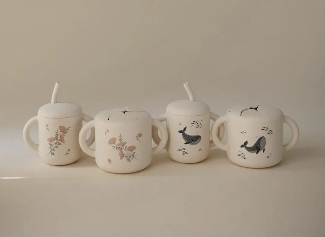 Mushie Snack Cup Whales - Créme