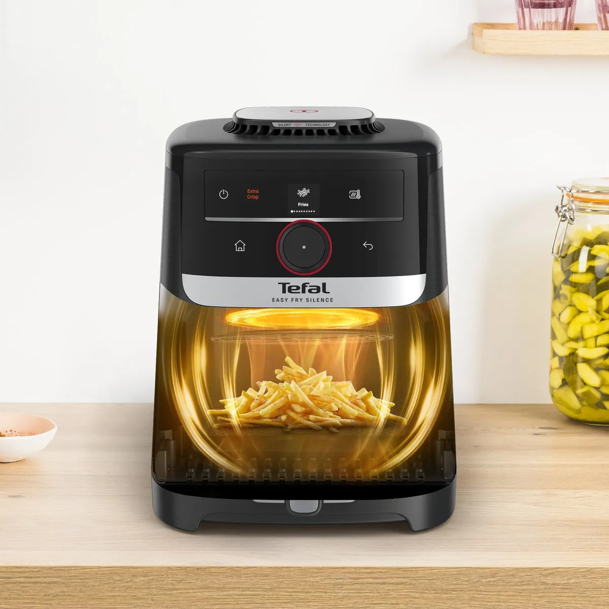 Tefal Easy Fry Smart & Silence EY5728 Airfryer 1670W 7L - Zwart