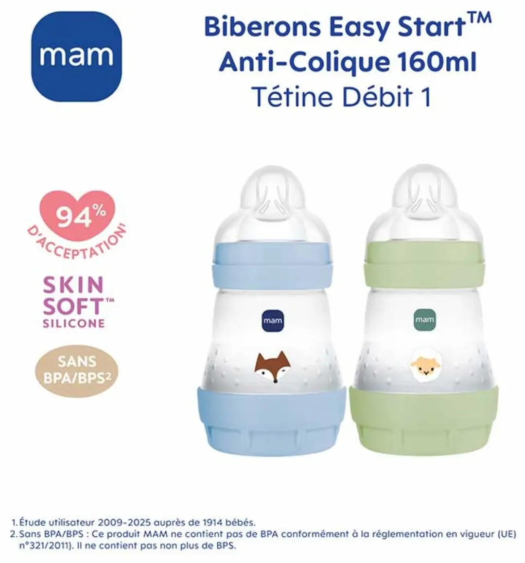 MAM Easy Start Babyflessen 160ml - 2 Stuks - Antikoliek - afbeelding 4 van 6