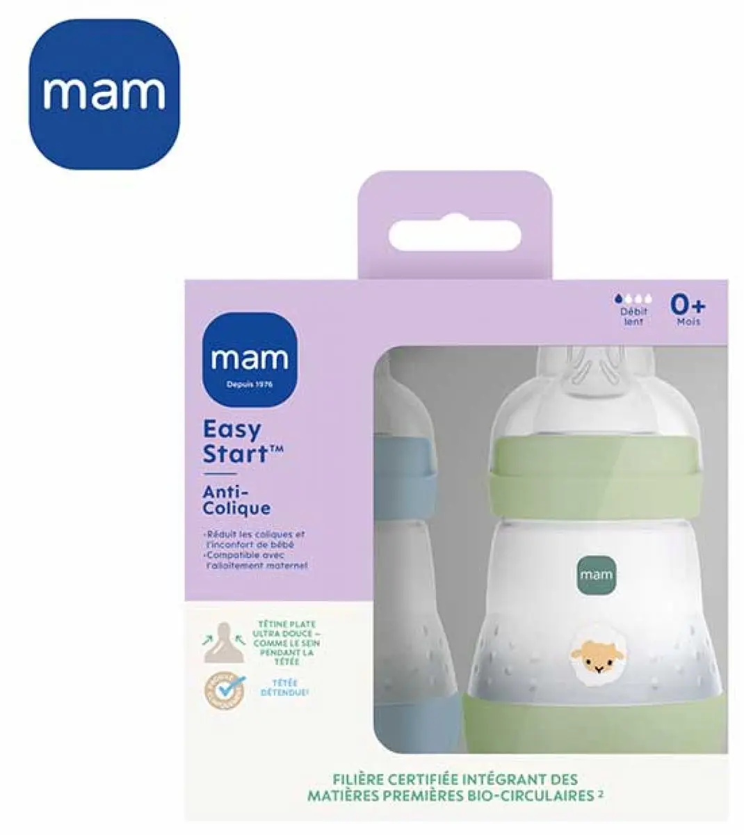 MAM Easy Start Babyflessen 160ml - 2 Stuks - Antikoliek - afbeelding 2 van 6