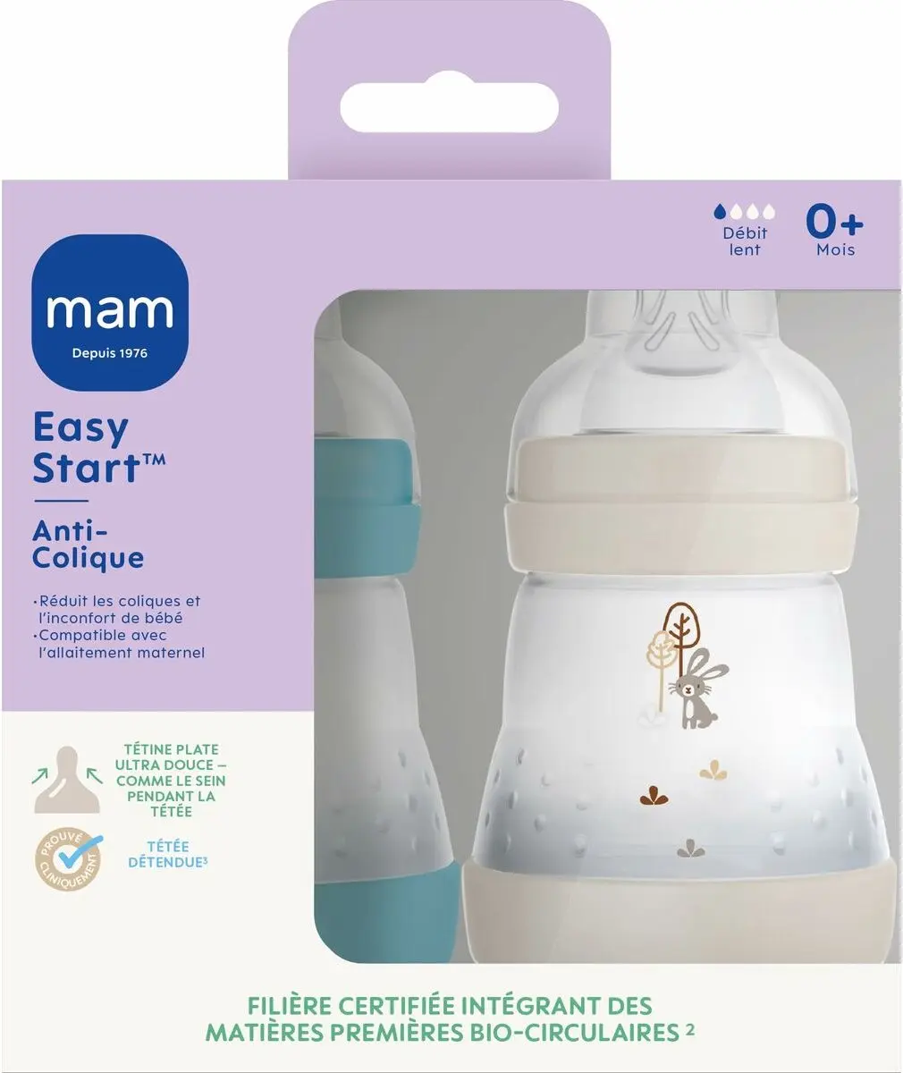 MAM Easy Start Babyflessen 160ml - 2 Stuks - Antikoliek - afbeelding 6 van 6