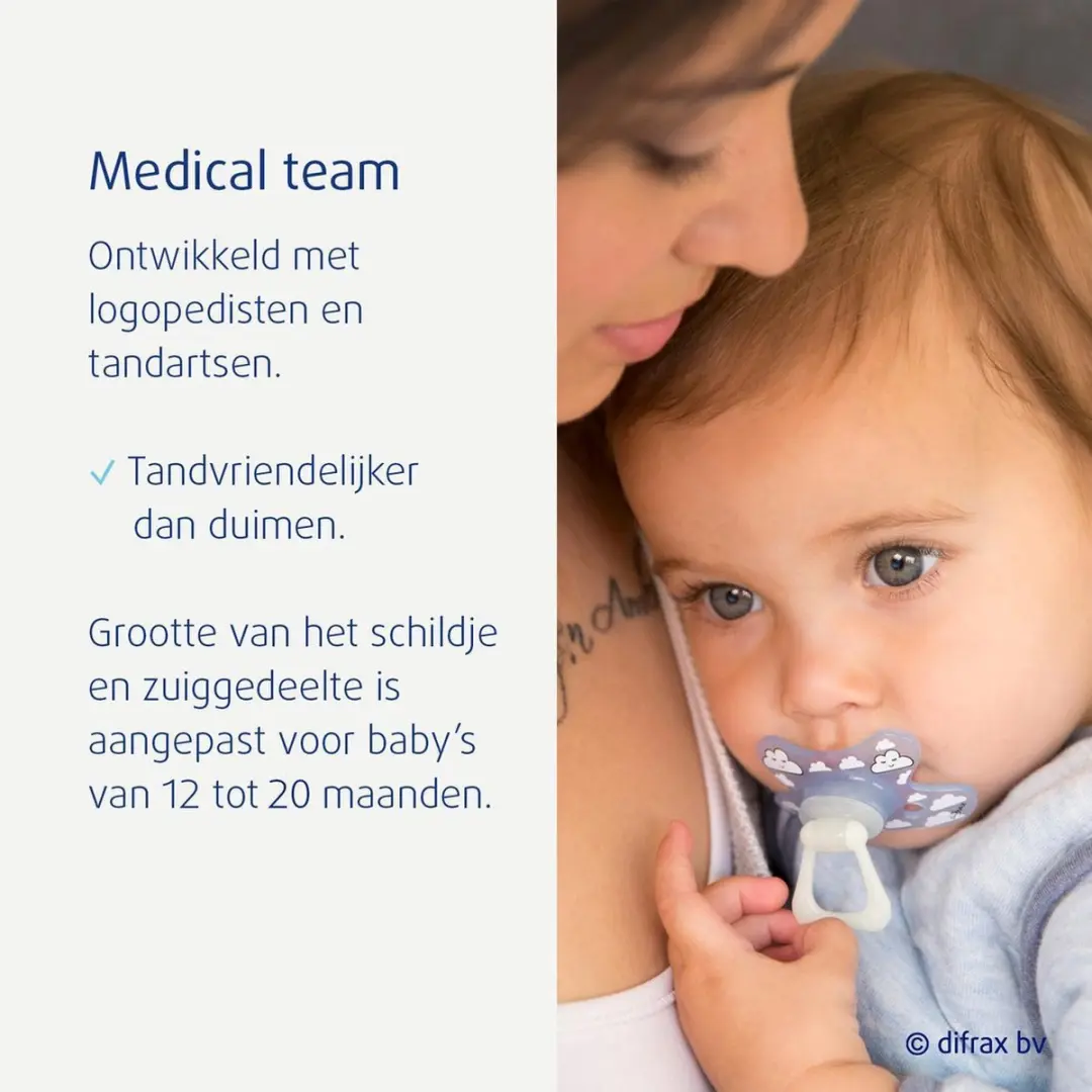 Difrax Dental Fopspeen 12+ Maanden - 2 Stuks - afbeelding 6 van 6