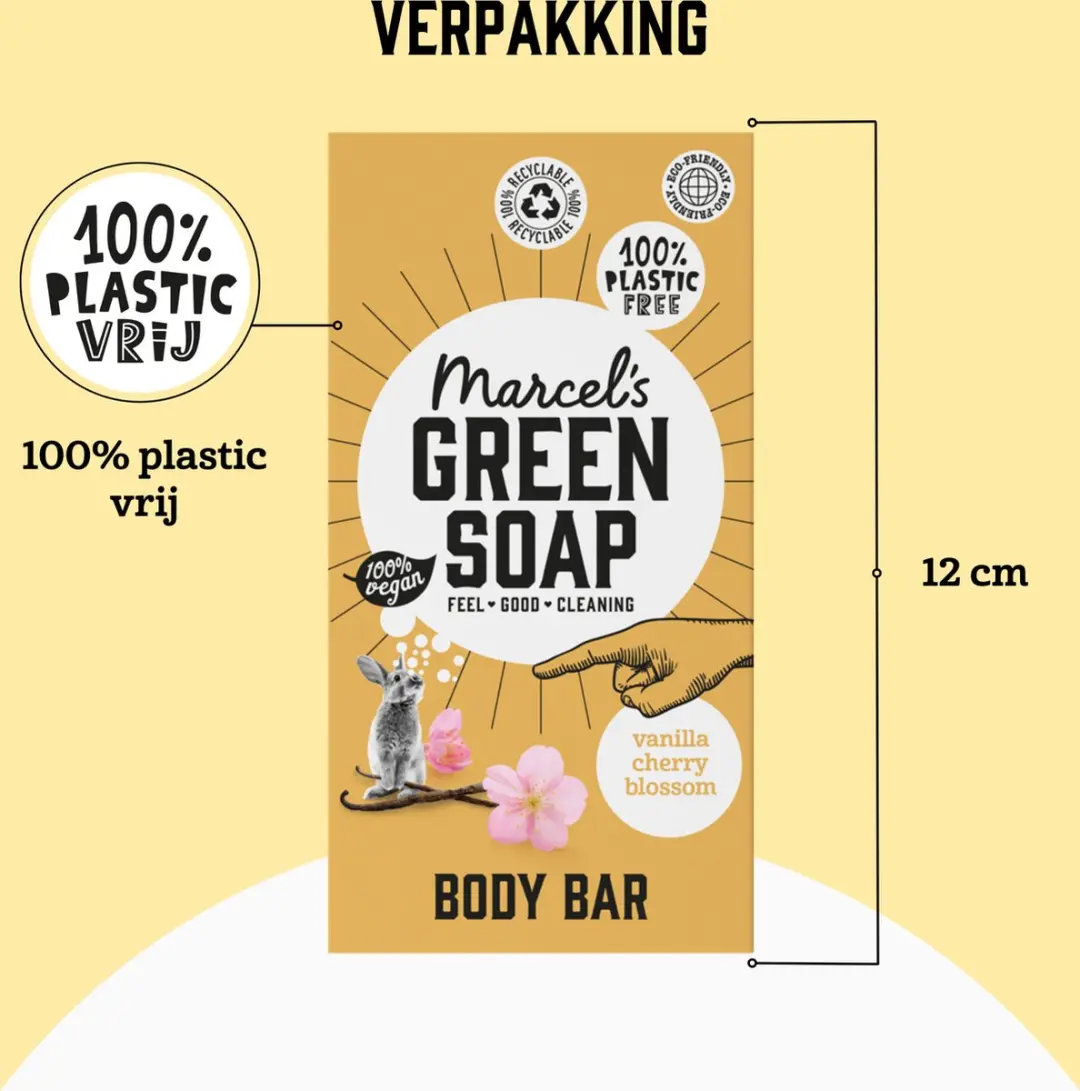 Marcel's Green Soap Body Bar Vanilla & Cherry Blossom - 6x150g