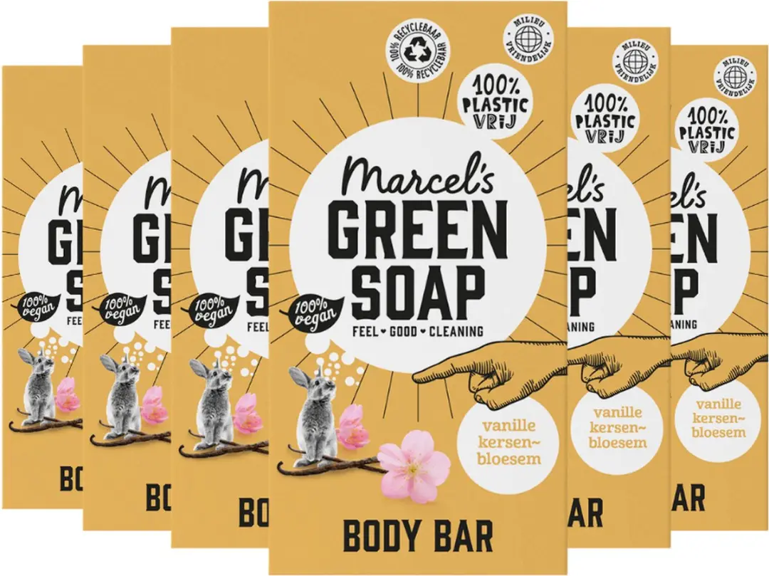 Marcel's Green Soap Body Bar Vanilla & Cherry Blossom
