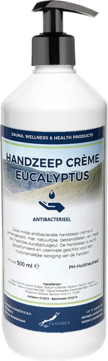 Splashbox Cosmetics Handzeep Crème Eucalyptus 500ml