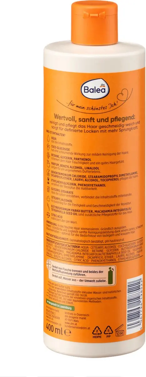 Balea Natural Beauty Locken Shampoo 400ml