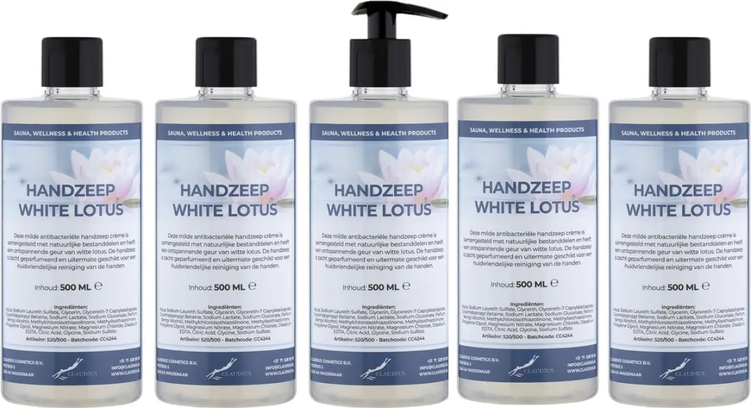 Splashbox Cosmetics Handzeep White Lotus 500ml - 5 Stuks
