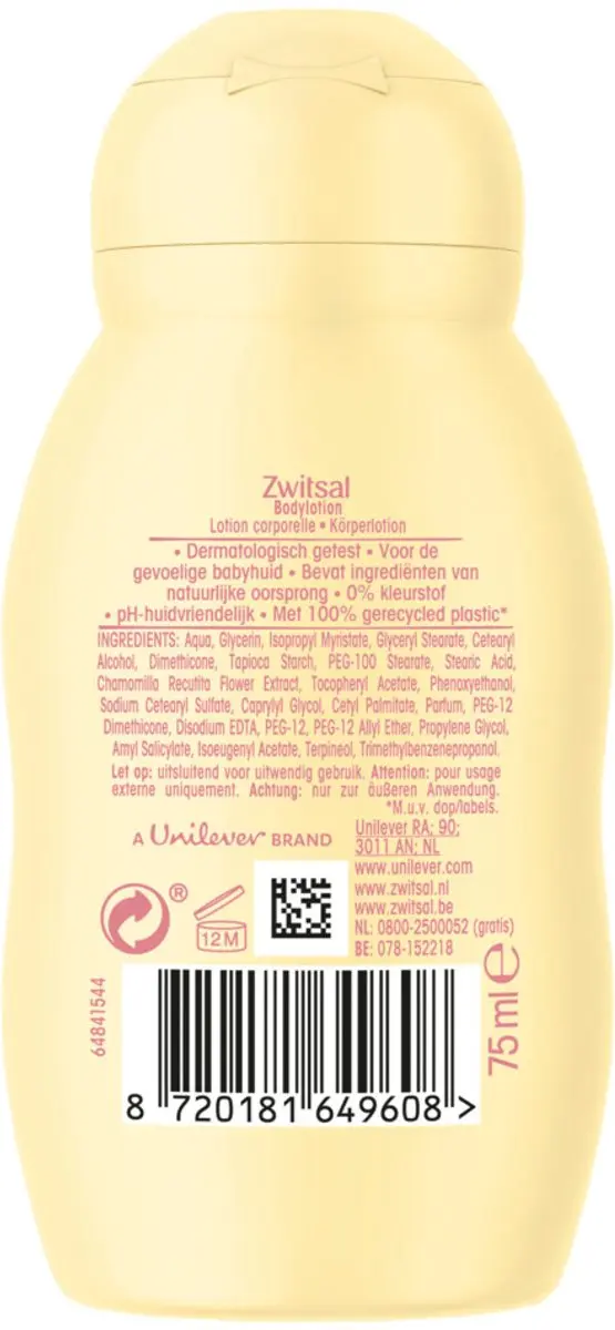 Zwitsal Baby Bodylotion 18x75ml - Voordeelverpakking