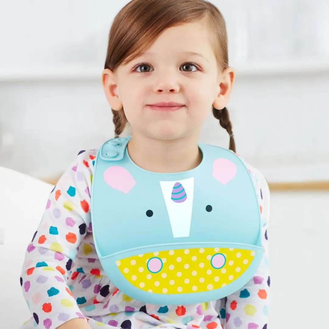 Skip Hop Zoo Fold & Go Siliconen Slabbetje - Butterfly - Multicolor