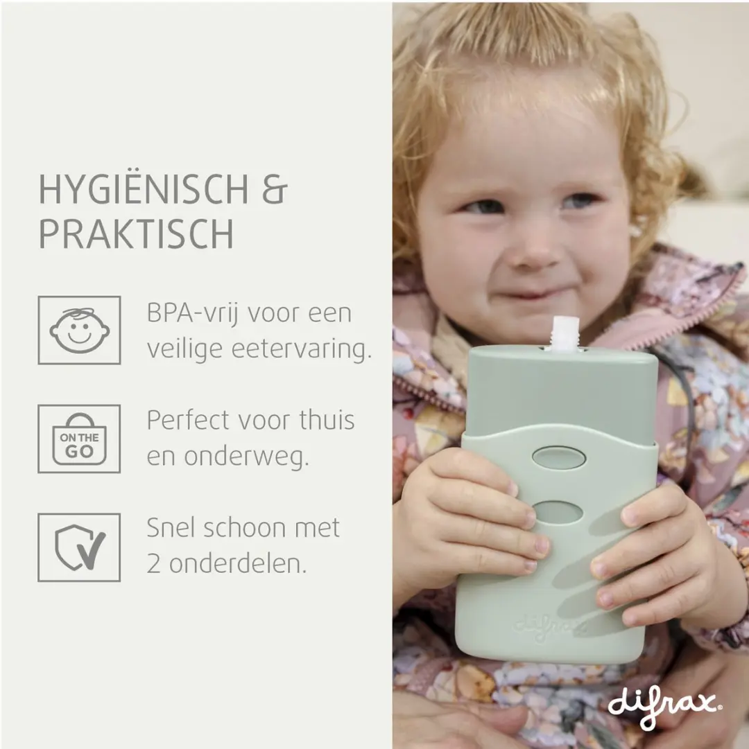 Difrax Knijpzakhouder Anti-Knoei - 2 Stuks - Groen