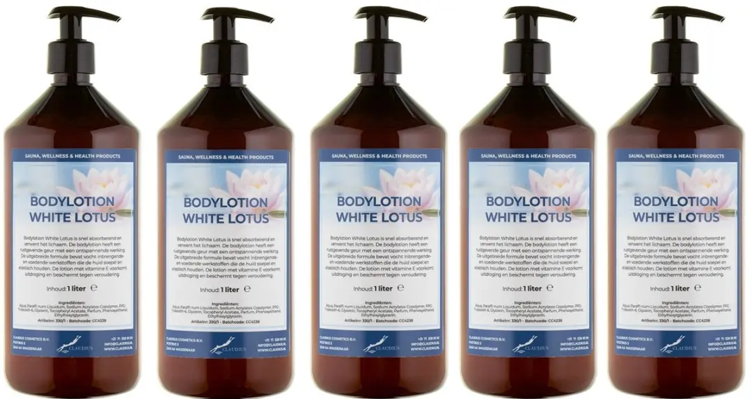 Splashbox Cosmetics White Lotus Bodylotion 5L - 5 Stuks