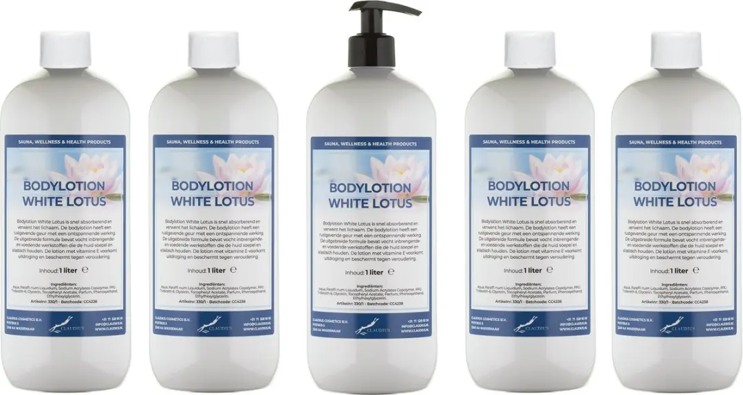 Splashbox Cosmetics White Lotus Bodylotion 5L - 5 Stuks