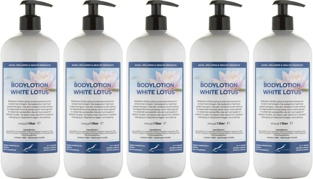Splashbox Cosmetics White Lotus Bodylotion 5L - 5 Stuks
