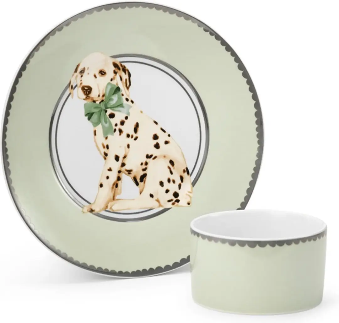 Elodie Porceleinen Babybord & Kom Darling Dalmatiërs