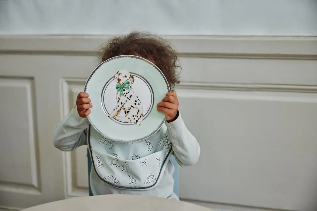 Elodie Porceleinen Babybord & Kom Darling Dalmatiërs