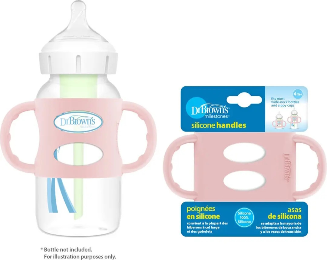Dr. Brown's Siliconen Handvat - Roze - 270ml