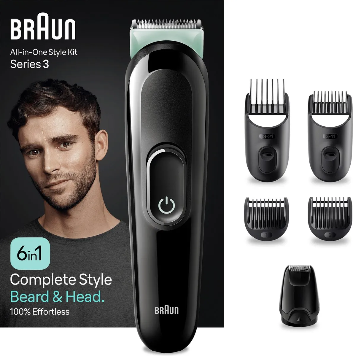 Braun Series 3 MGK3411 Baardtrimmer - 6 Opzetstukken - Zwart
