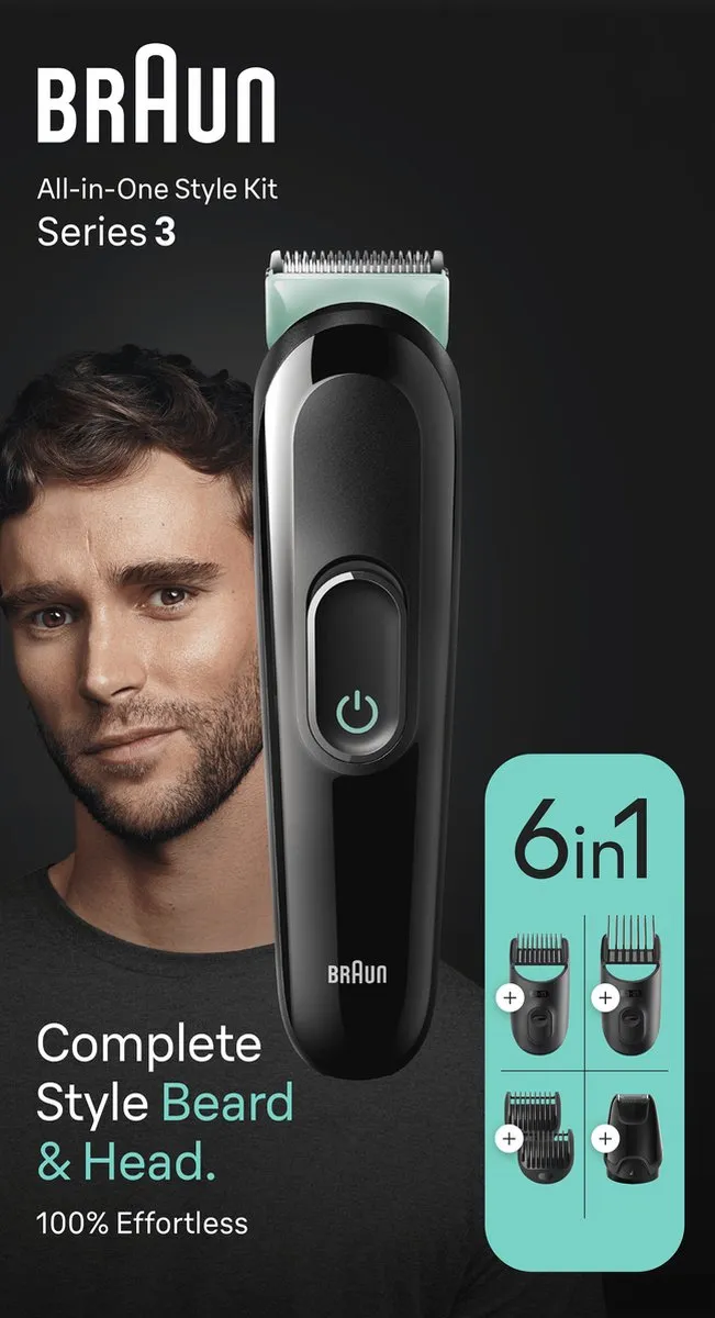 Braun Series 3 MGK3411 Baardtrimmer - 6 Opzetstukken - Zwart - afbeelding 6 van 6