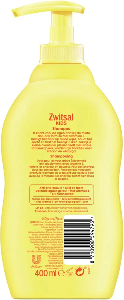 Zwitsal Shampoo Boys Cars 2400ml (6x400ml)