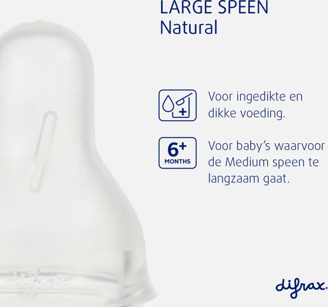 Difrax Flessenspeen Natural Large - 4 Stuks