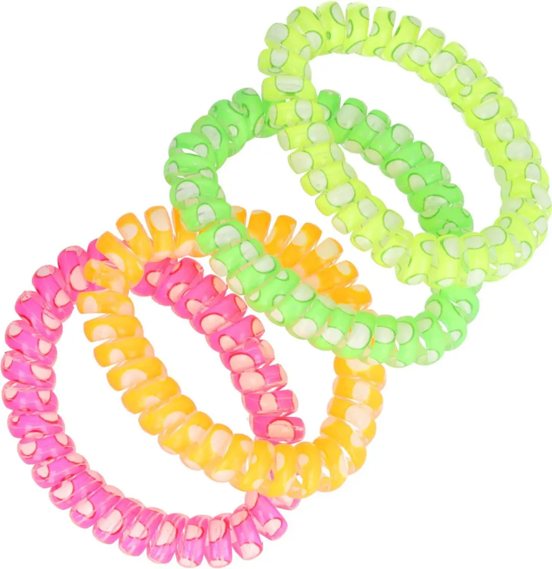 Haarsoires Invisibobble 5cm Spiraal Haar Elastieken - Neon Print - 4 Stuks