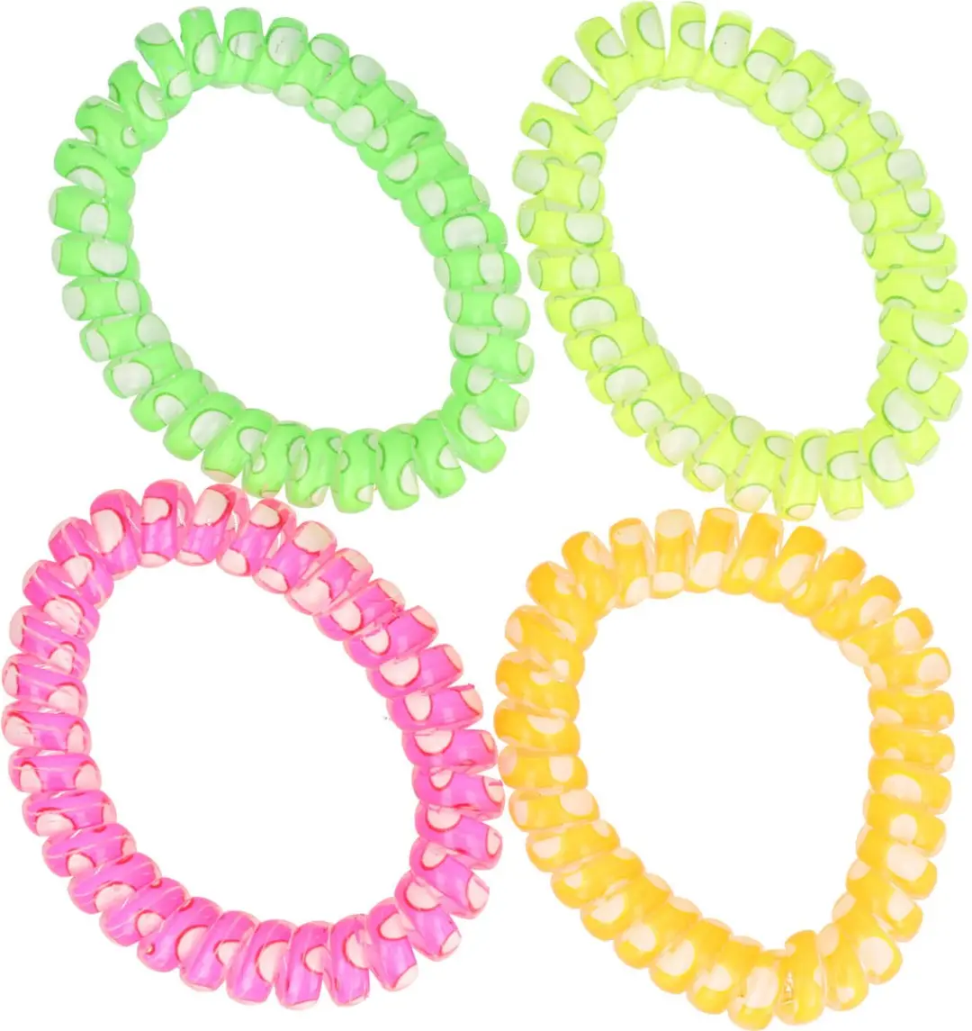 Haarsoires Invisibobble 5cm Spiraal Haar Elastieken - Neon Print - 4 Stuks
