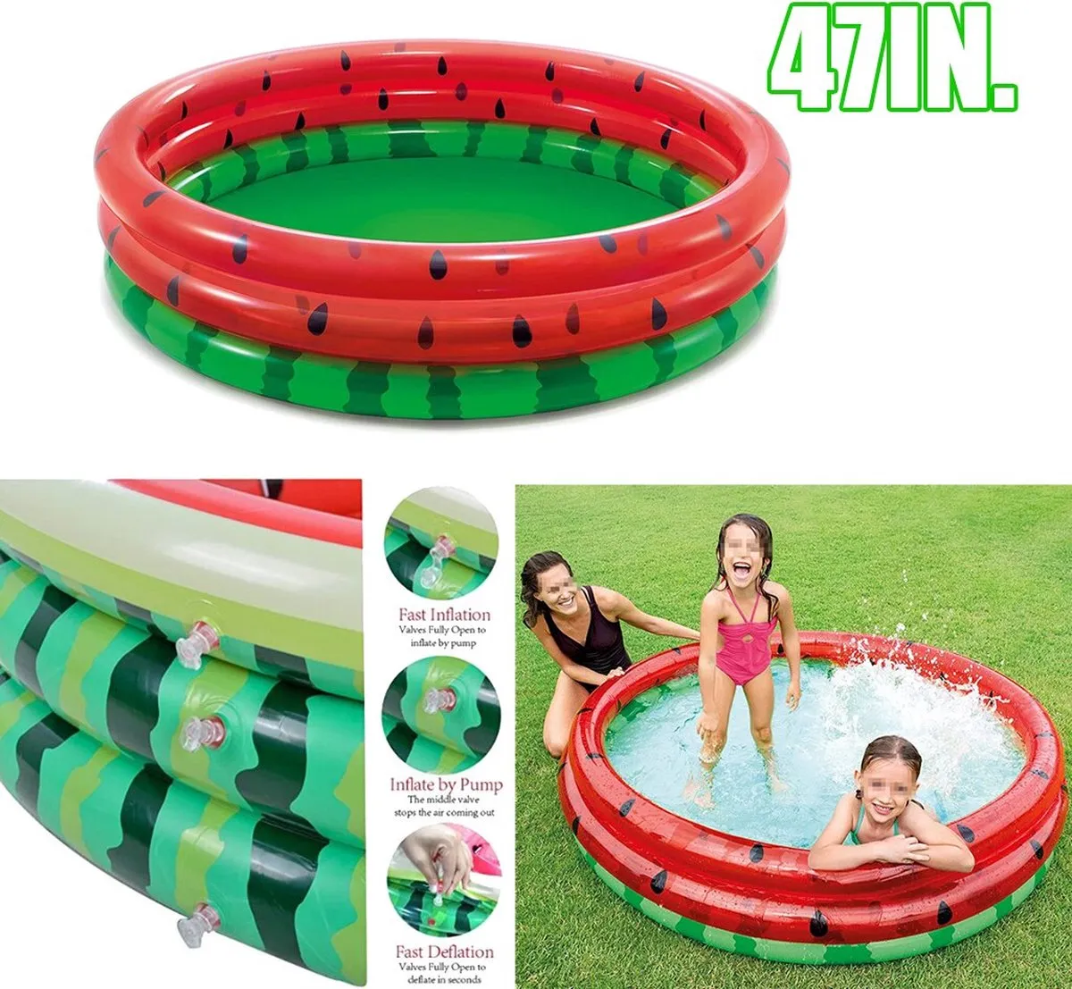 Intex 3 Rings Watermeloen Zwembad 168x38cm - 58448NP