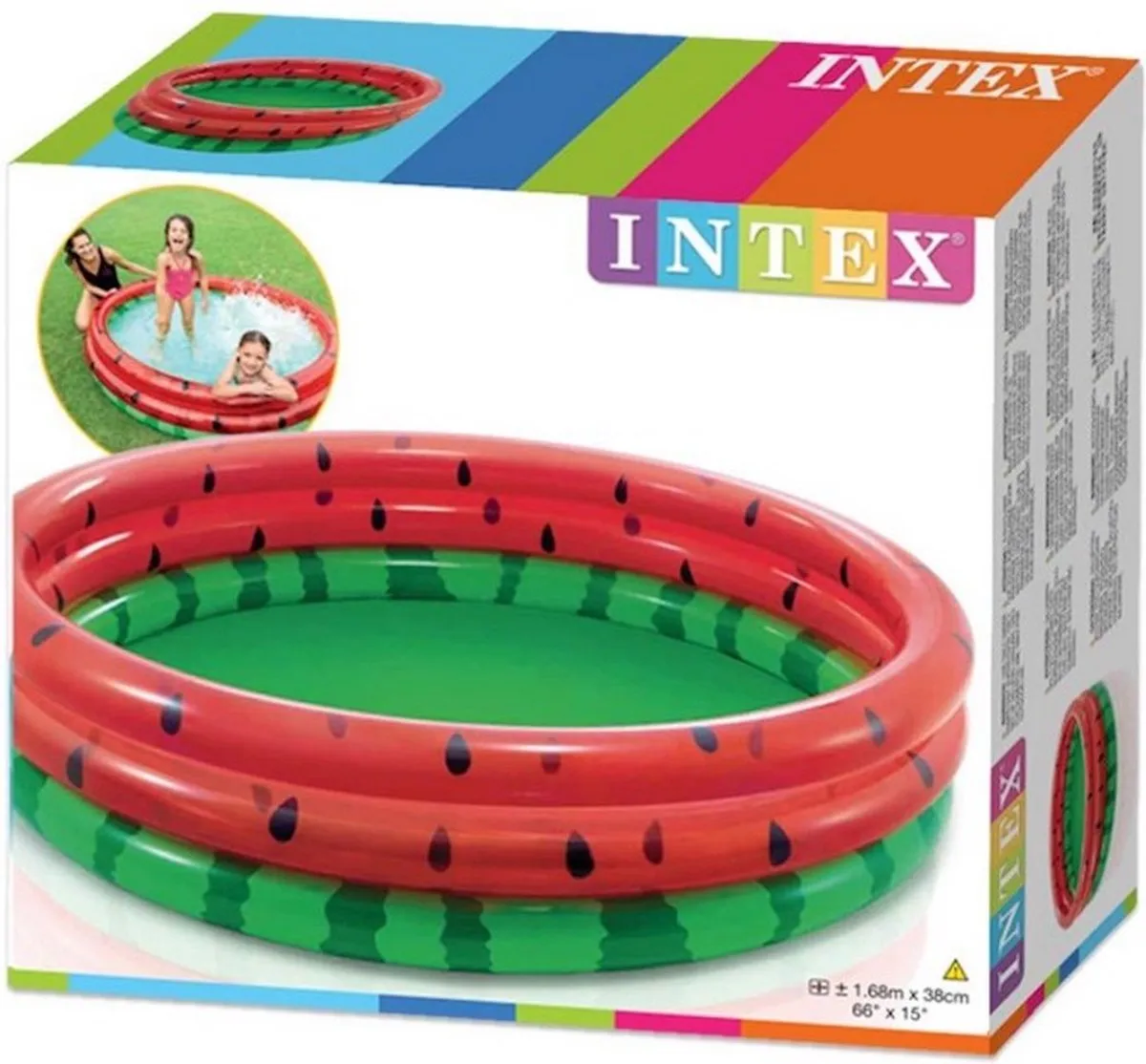 Intex 3 Rings Watermeloen Zwembad 168x38cm - 58448NP